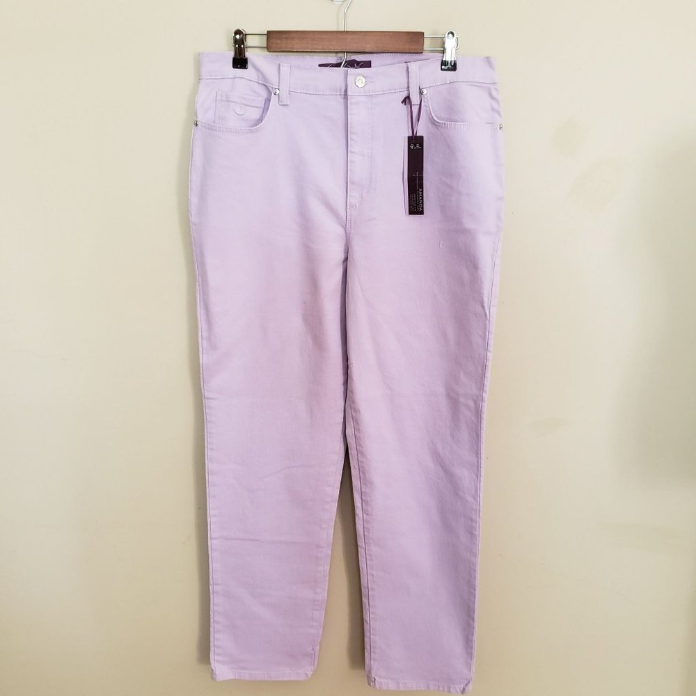 Gloria Vanderbilt Amanda Jeans Heritage Fit Tapered Leg Classic Rise Lilac 14